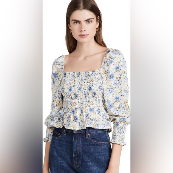 En Saison Floral Chiffon Top - S - Picture 1 of 6